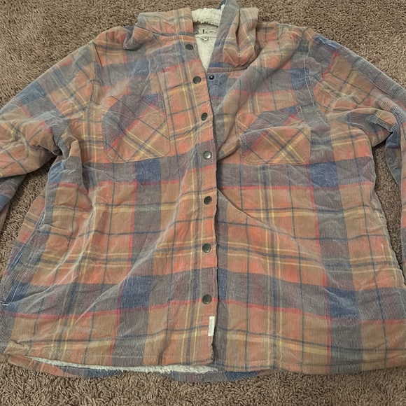 Plaid Sherpa lined hooded jacket - Picture 4 of 9